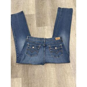 Levis 505 Womens Jeans 10 Medium Blue Straight Leg Medium Wash Denim 5 Pockets